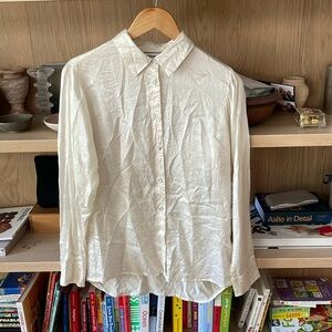 Uniqlo x Ines de la Fressange silk shirt size small ivory